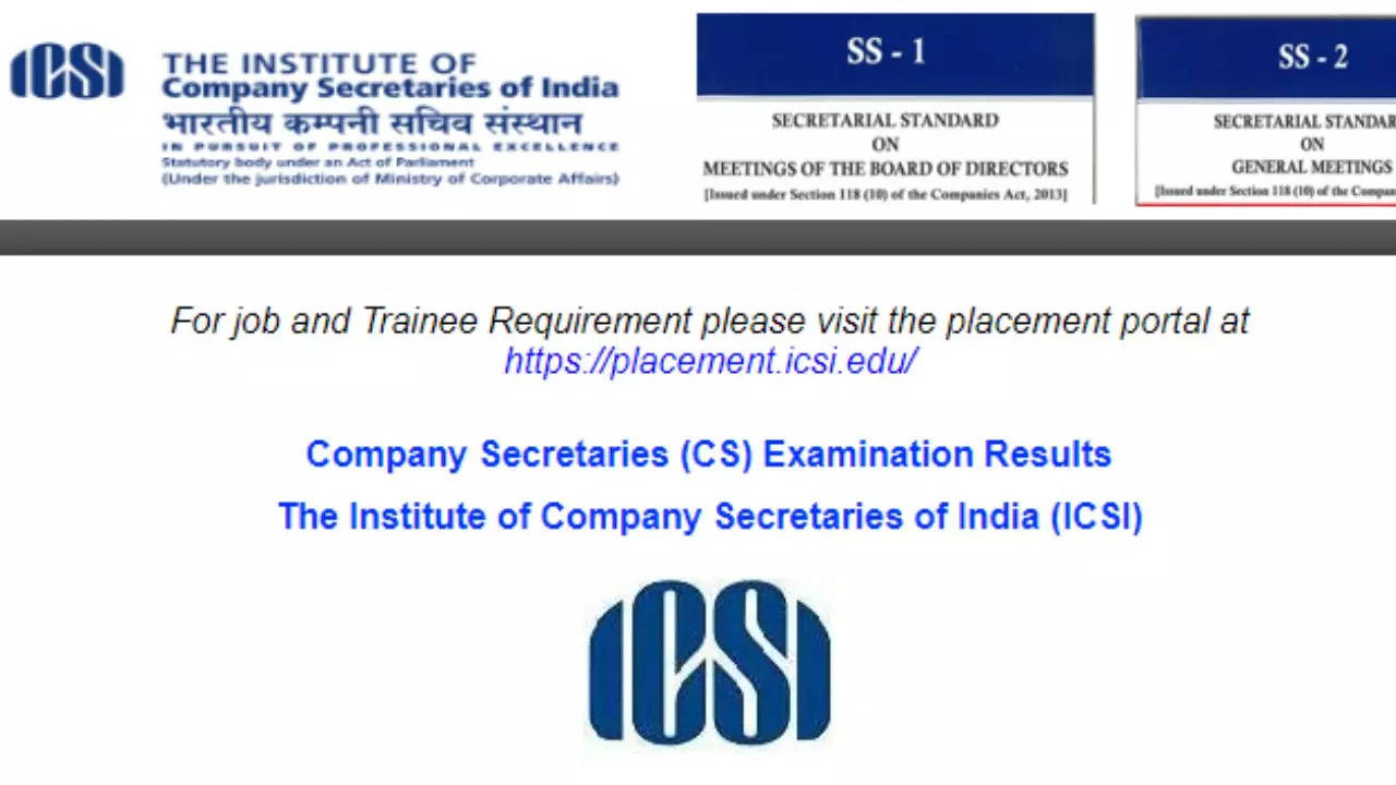 ICSI CS Result 2024, ICSI CS Executive Professional Result 2024