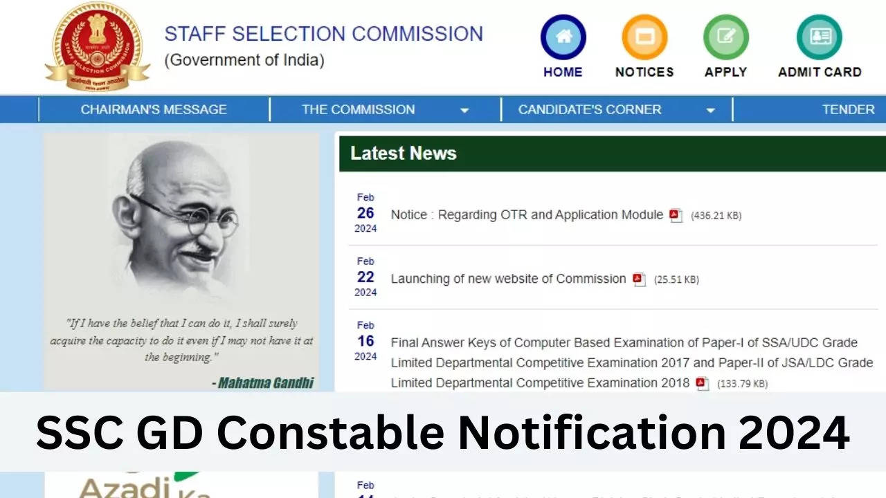 SSC GD Constable Notification 2024, Sarkari Naukri