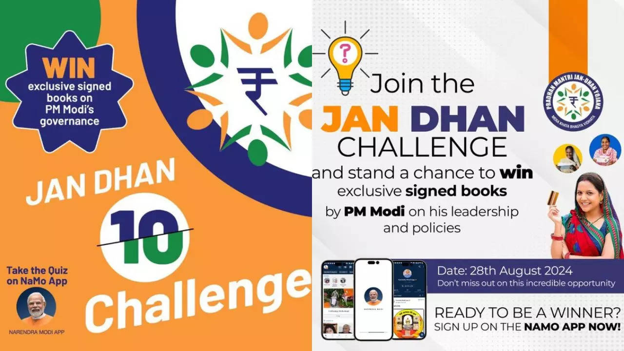 10 years of pm jan dhan yojana answer questions related to it and get rewards