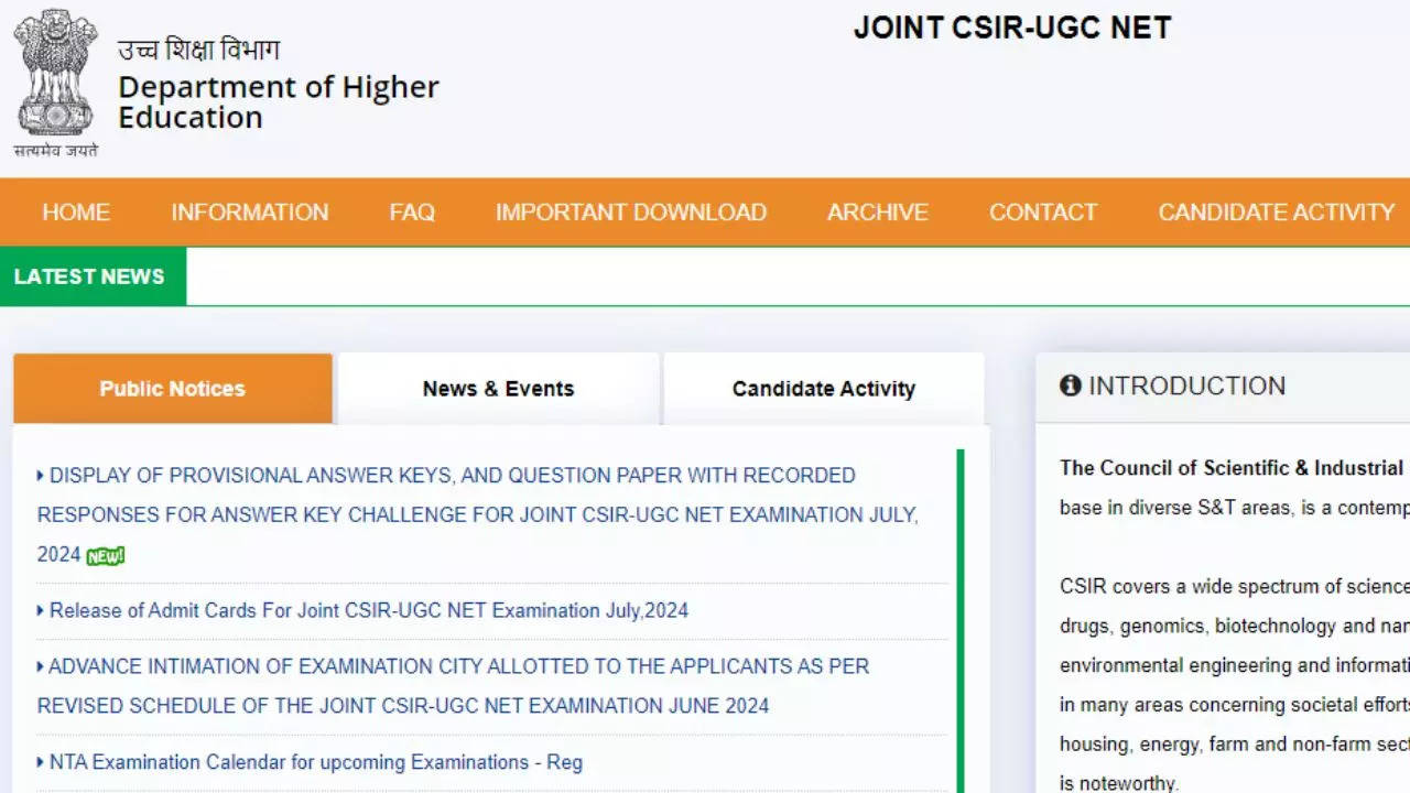 CSIR UGC NET Result 2024 Date