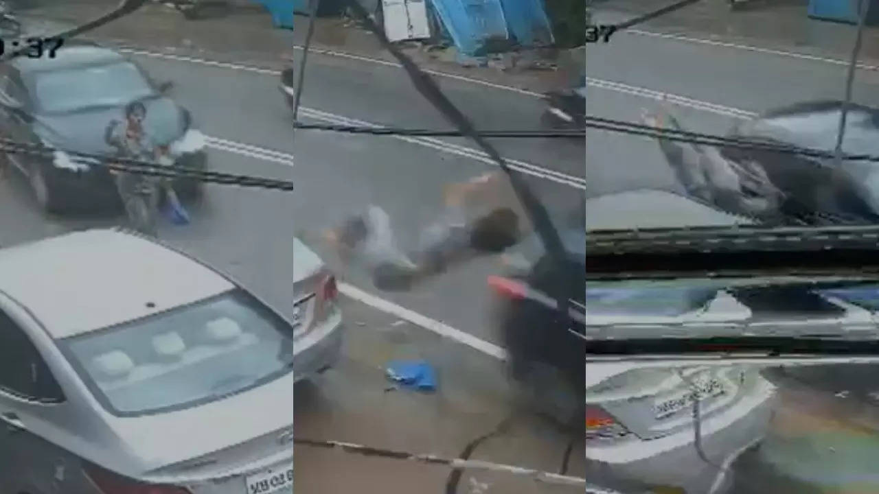 hyderabad hit and run case a man was hit by a car in hyderabad watch the shocking video