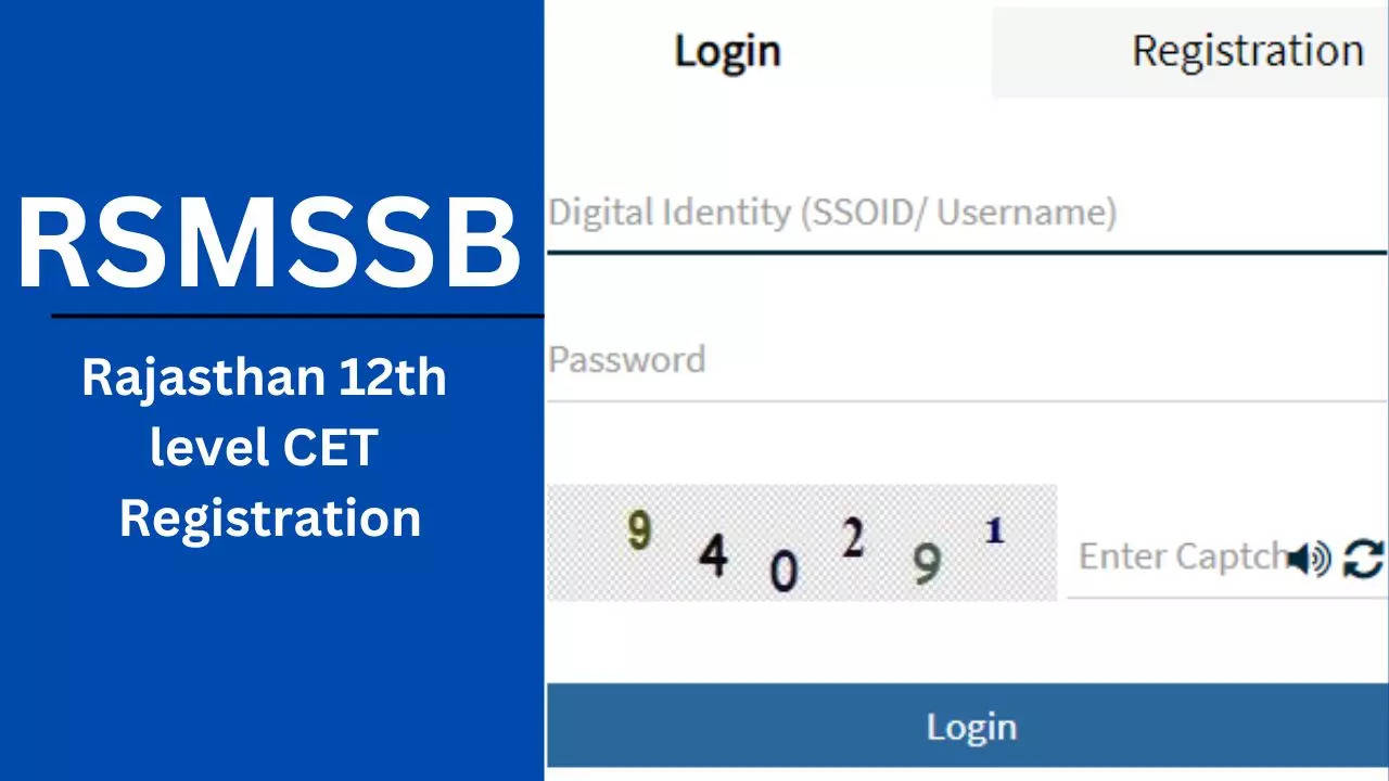 RSMSSB Rajasthan 12th level CET Registration