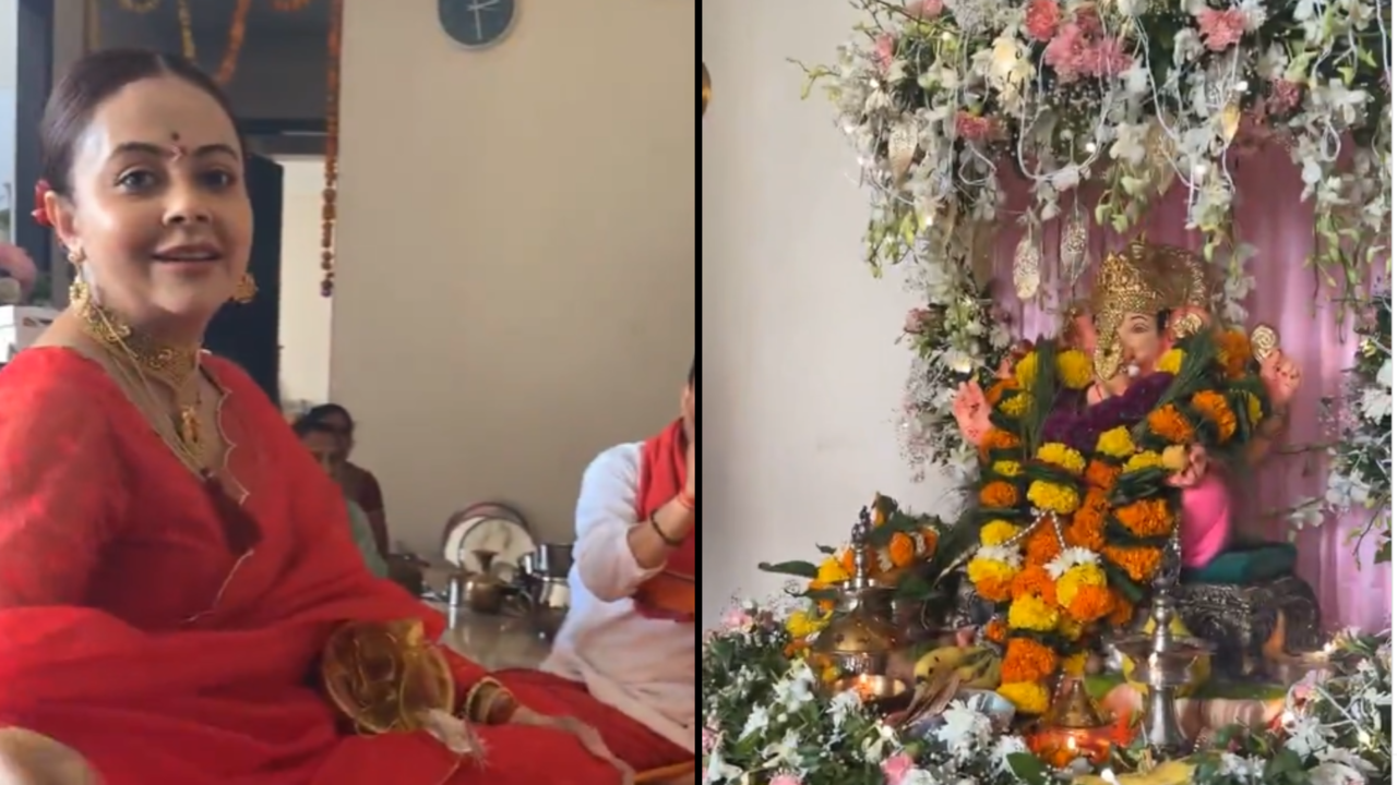 pregnant devoleena bhattacharya perform ganpati havan at home