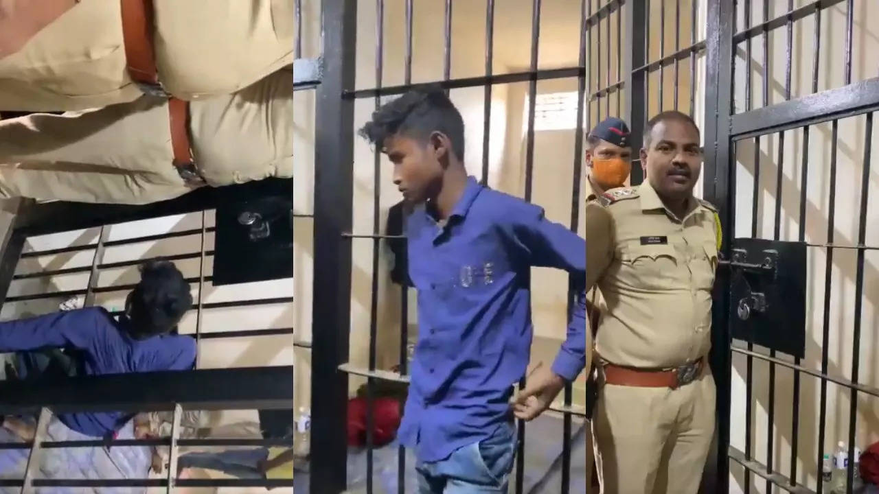 VIDEO: बिना ताला तोड़े लॉकअप से निकल आया अपराधी, चालाकी देख पुलिस अफसर भी हुए हैरान