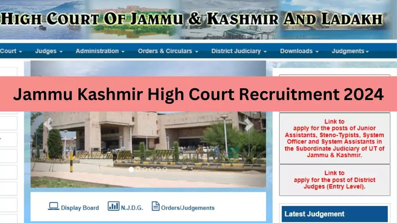 Jammu Kashmir High Court Recruitment 2024, Sarkari Naukri 2024