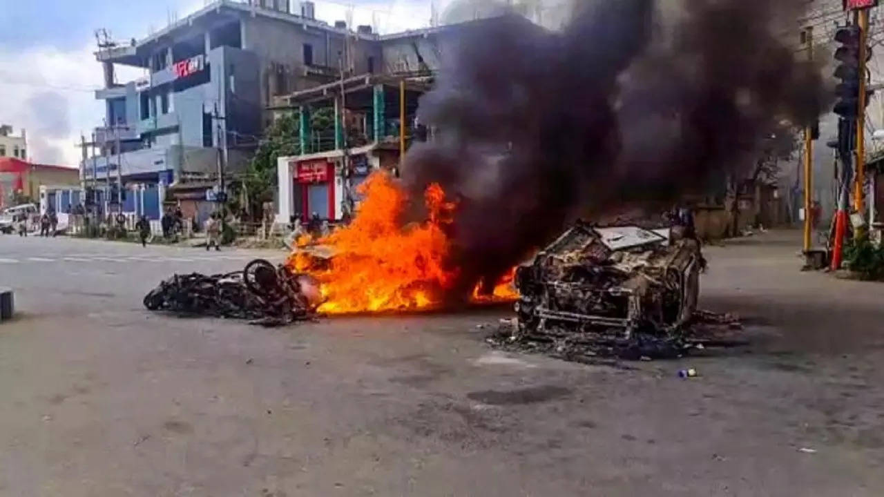 manipur violence: grenade attack on minister's residence