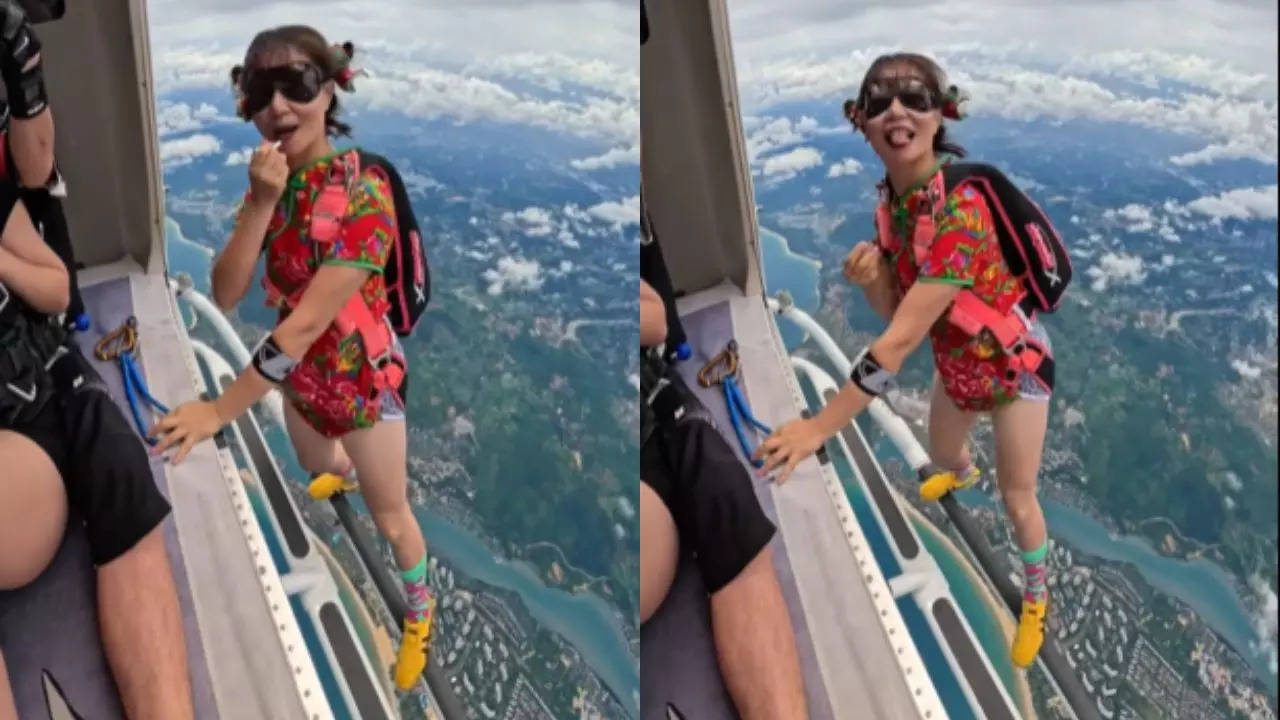 Woman Skydiving Lipstick Video