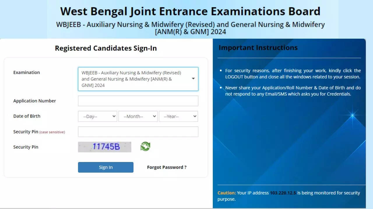 WBJEE ANM GNM Result declared