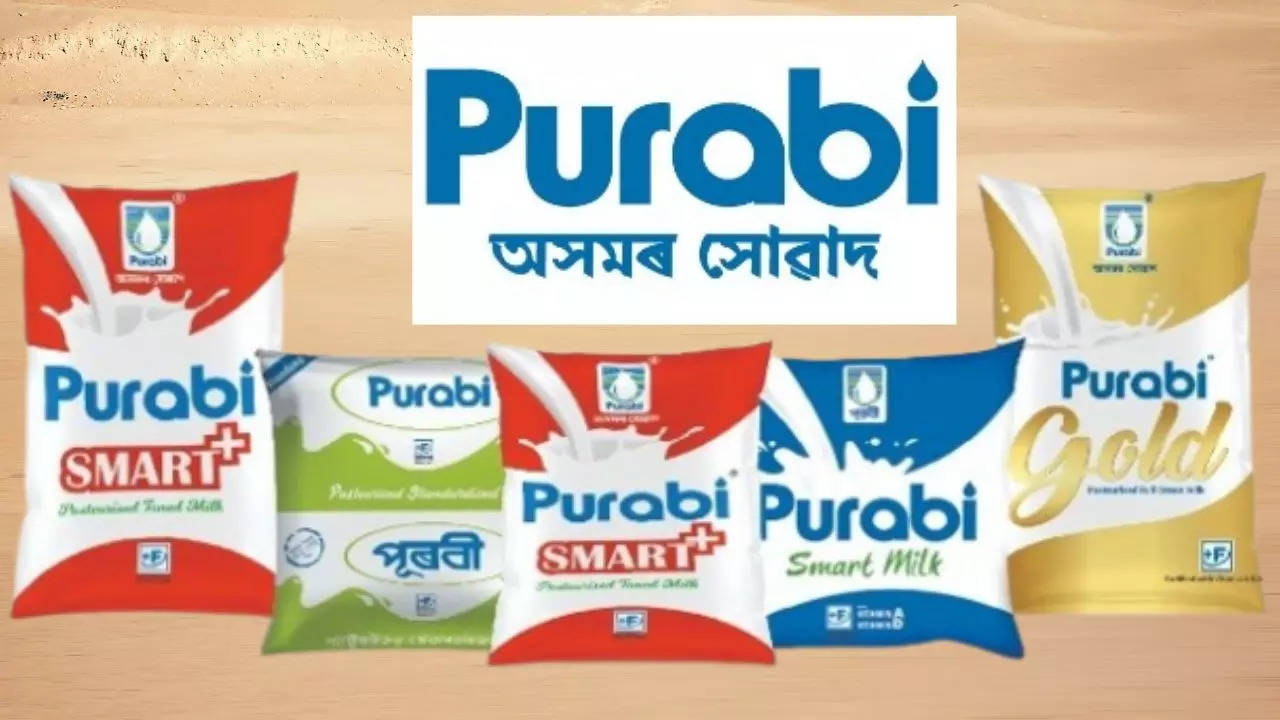 Purabi dairy of Assam flavored milk