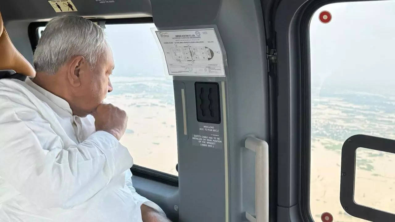 CM Nitish Kumar aerial survey