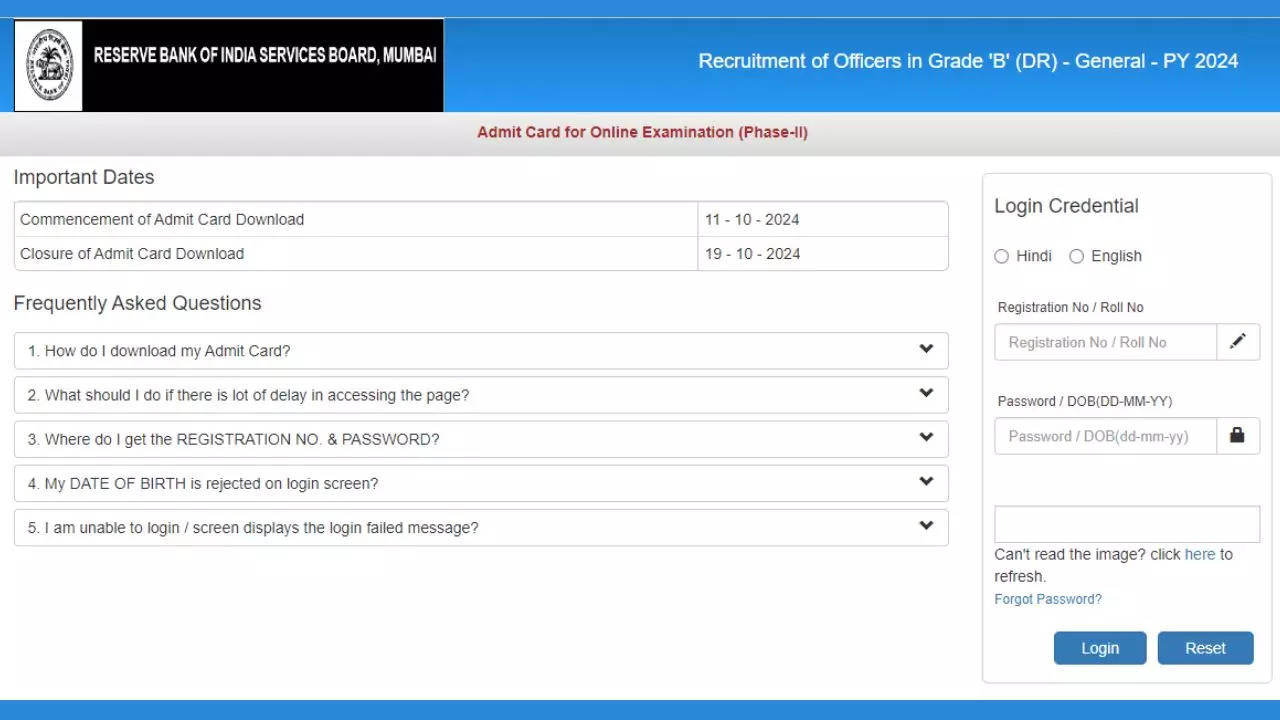 RBI Grade B Phase 2 Admit Card 2024