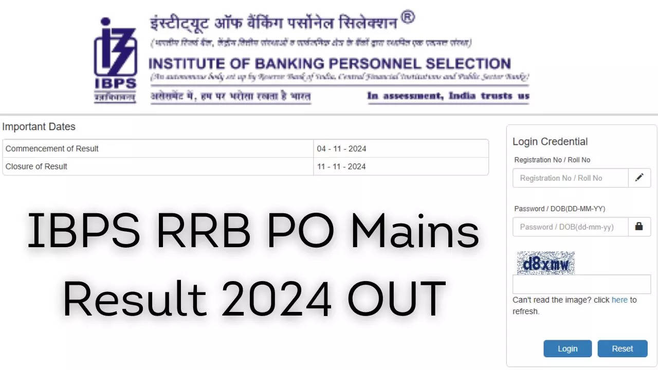 IBPS RRB PO Mains Result 2024 OUT