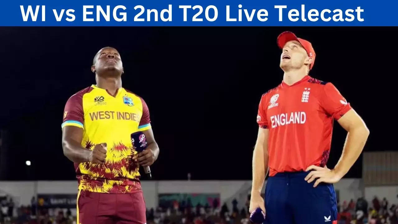 WI vs ENG 2nd T20 Live Telecast