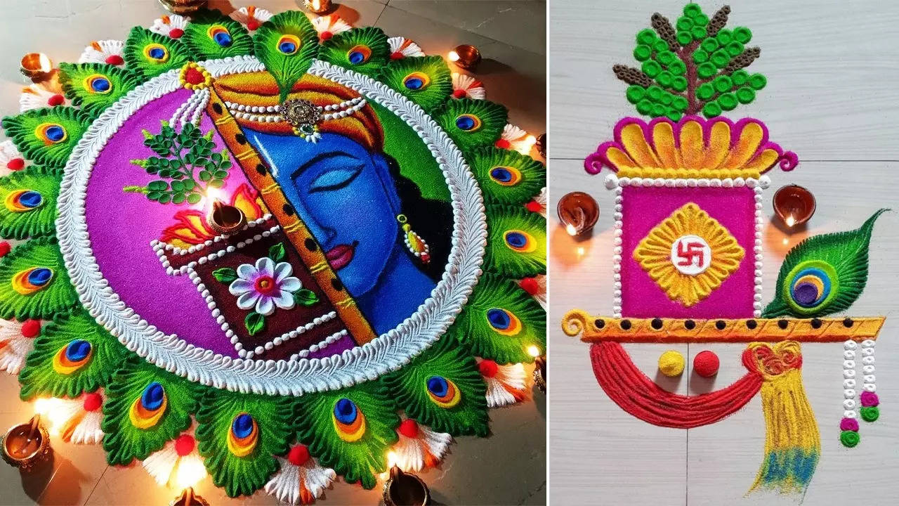 Tulsi Vivah Special Rangoli Design, Border Rangoli, Sanskar Bharti छोटी रंगोली फोटो: तुलसी विवाह पर इन खूबसूरत रंगोली डिजाइन से सजाएं आंगन, देखें तुलसी विवाह की रंगोली डिजाइन लेटेस्ट, ट्रेंडी, Easy रंगोली Photo