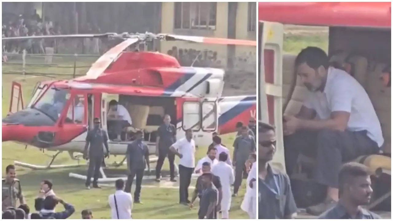 Rahul Gandhi helicopter stuck in Jharkhand