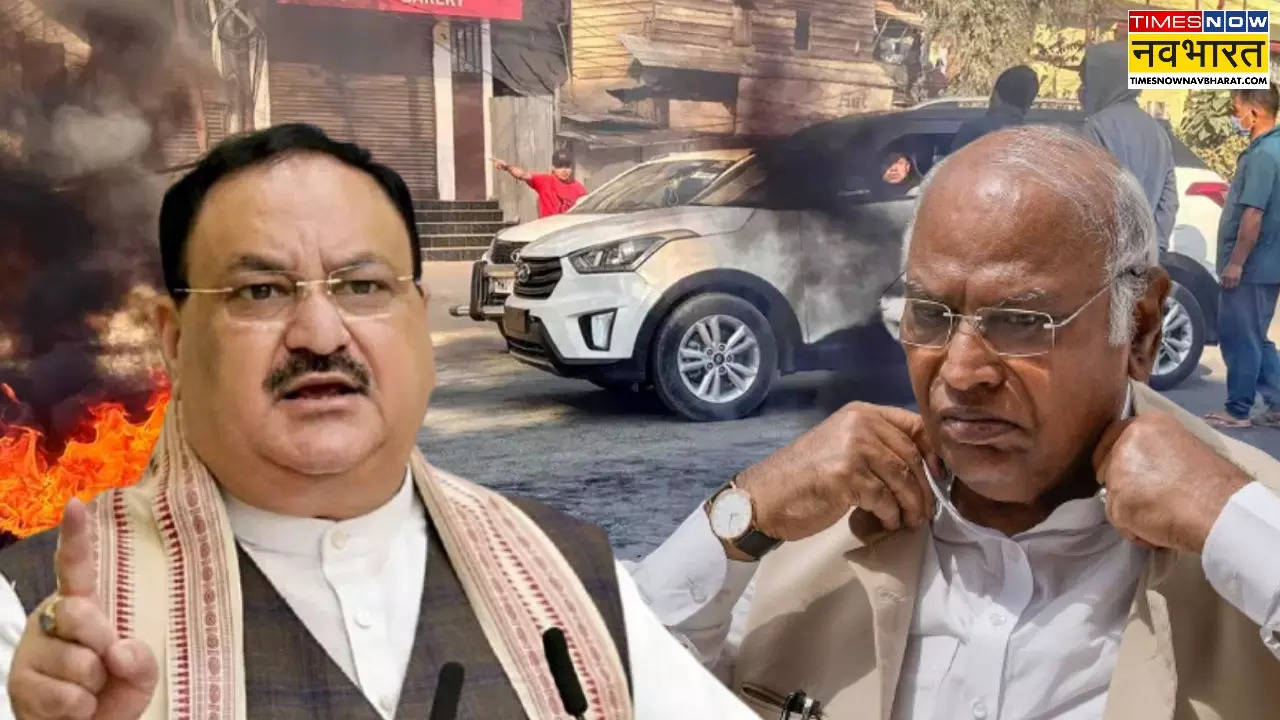 JP Nadda vs Mallikarjun Kharge on Manipur Violence