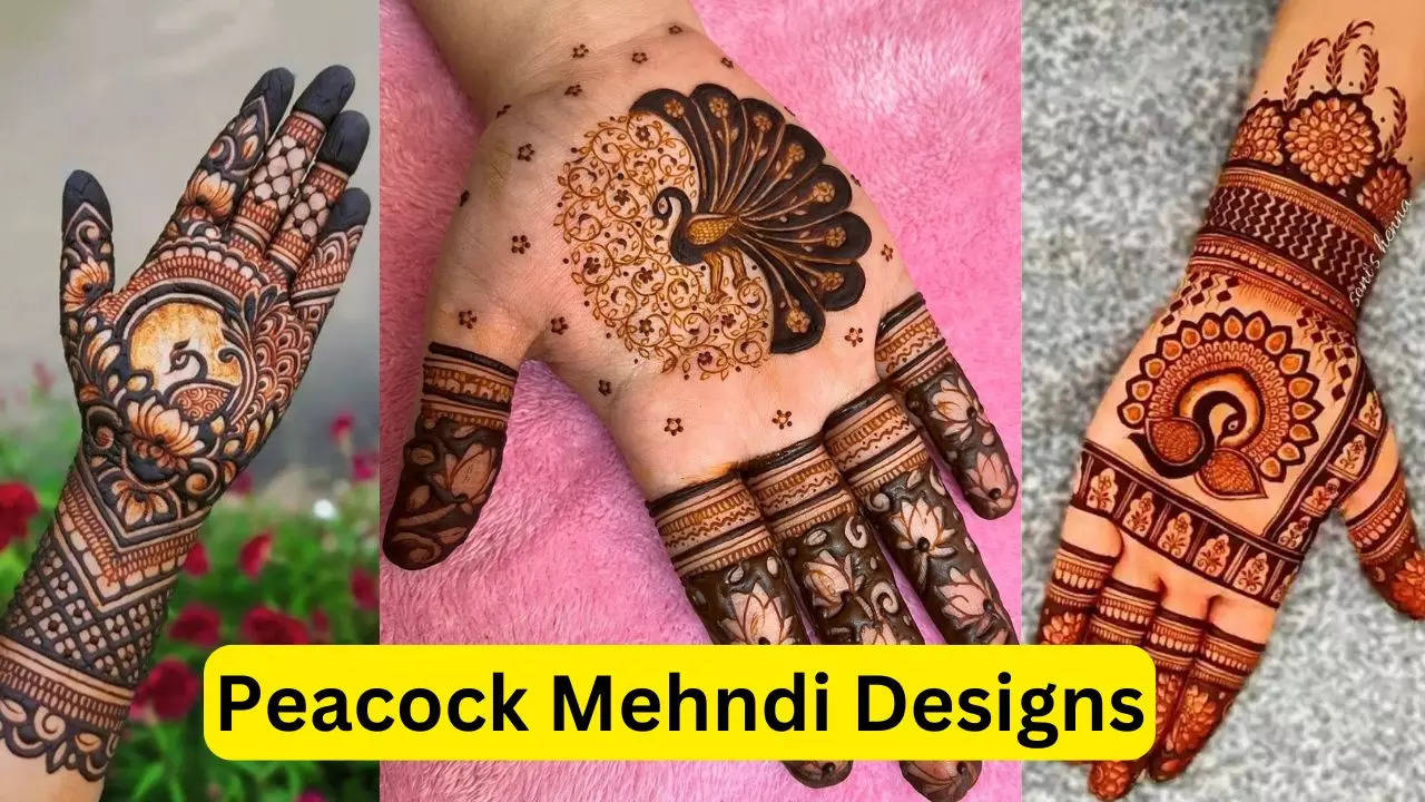 simple and beautiful peacock mehndi designs photos