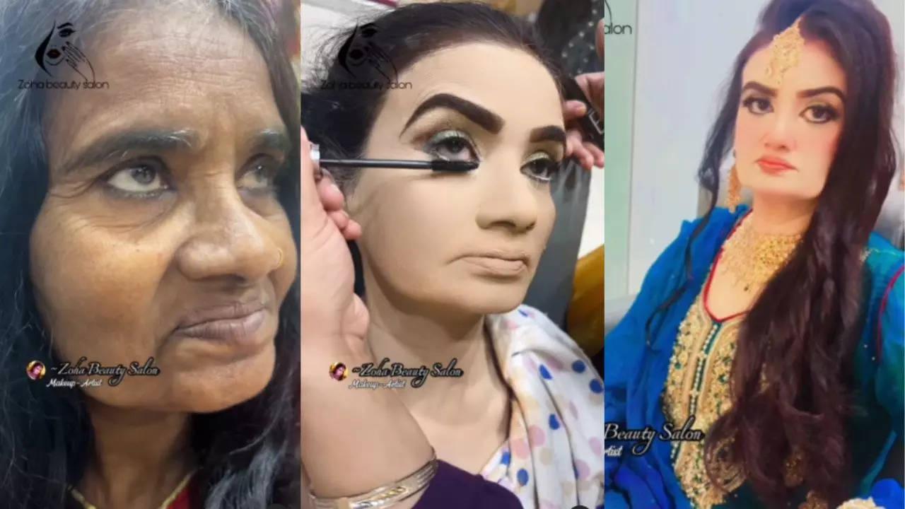 woman makeup transformation