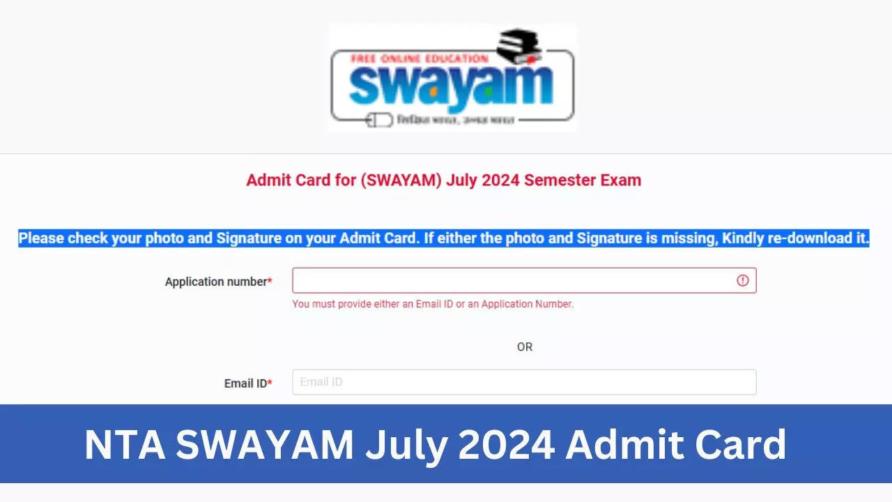 NTA SWAYAM July 2024 Admit Card