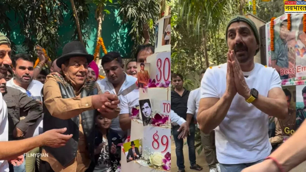 Dharmendra cut cake with Fans