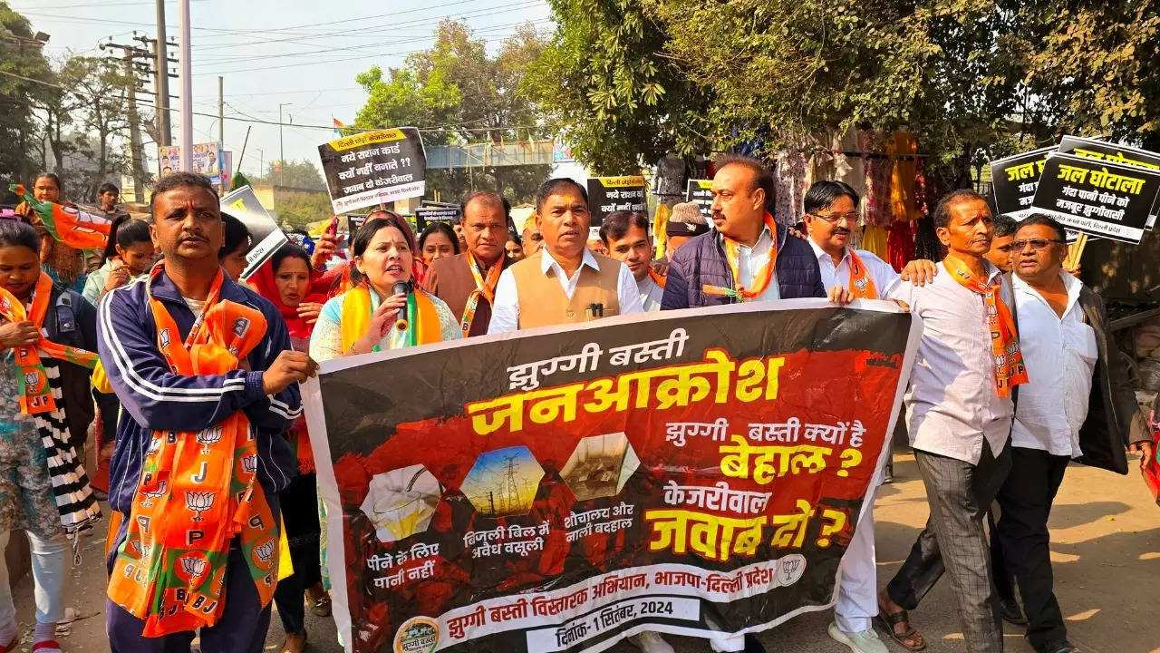 Delhi BJP protests against AAP government