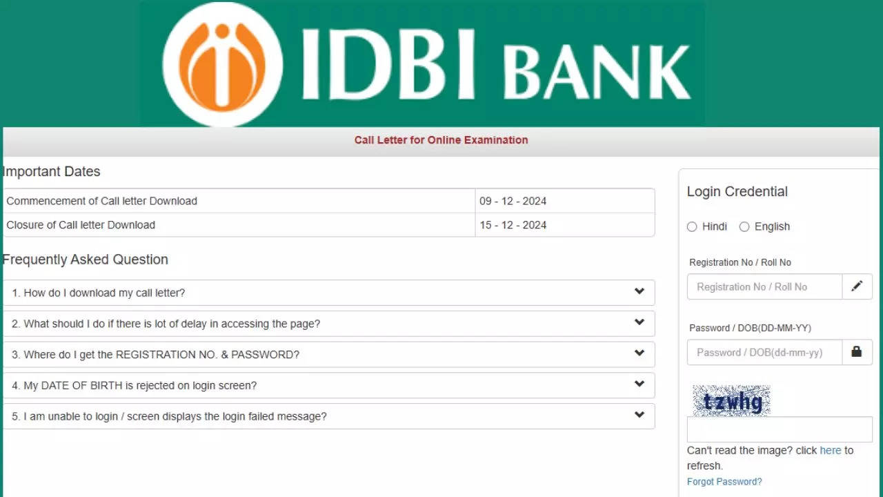 IDBI JAM Grade O Admit Card