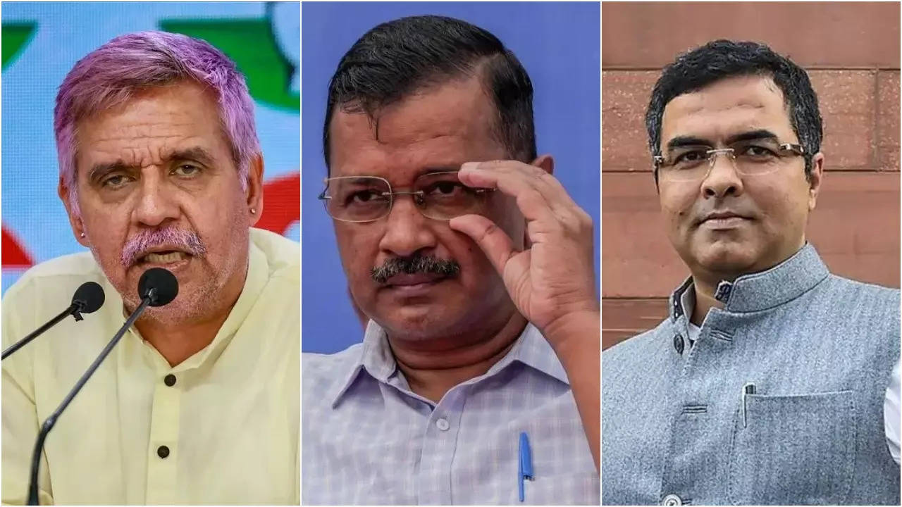 Sandeep Dixit-Arvind Kejriwal-Pravesh Verma