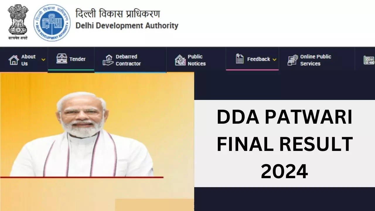 DDA Patwari Final Result 2024, DDA Patwari Final Result