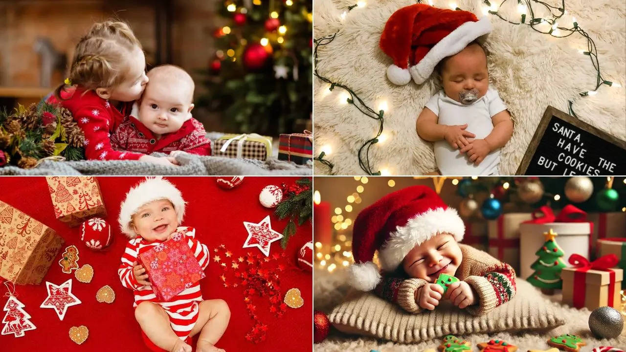 christmas 2024 baby photoshoot ideas in hindi