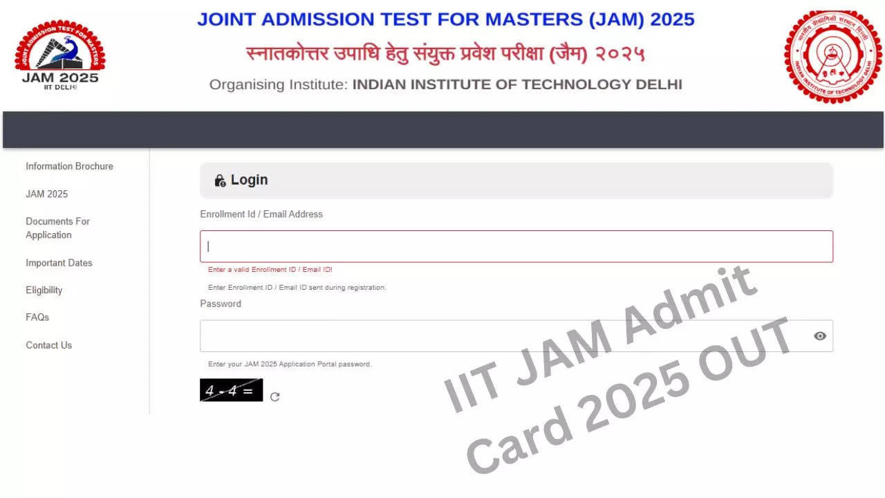 IIT JAM Admit  Card 2025 OUT