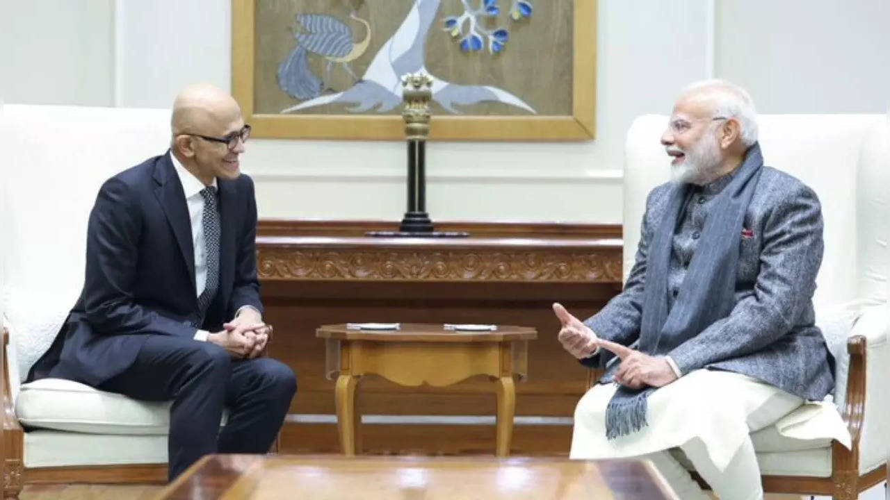 PM Modi meets Microsoft CEO Satya Nadella