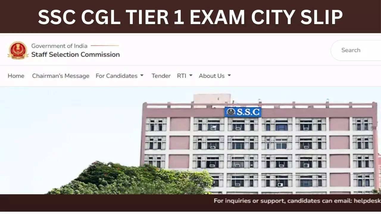 SSC CGL Tier 1 Exam City Slip 2024 Download