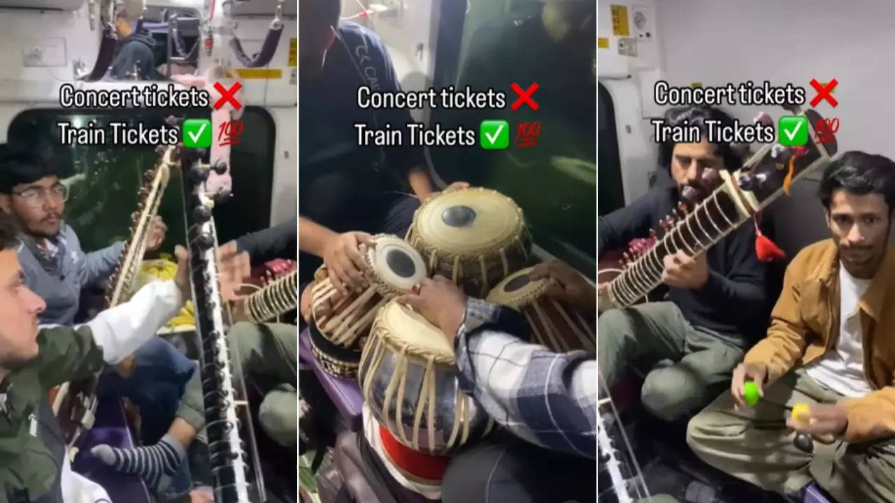 sitar tabla played in train