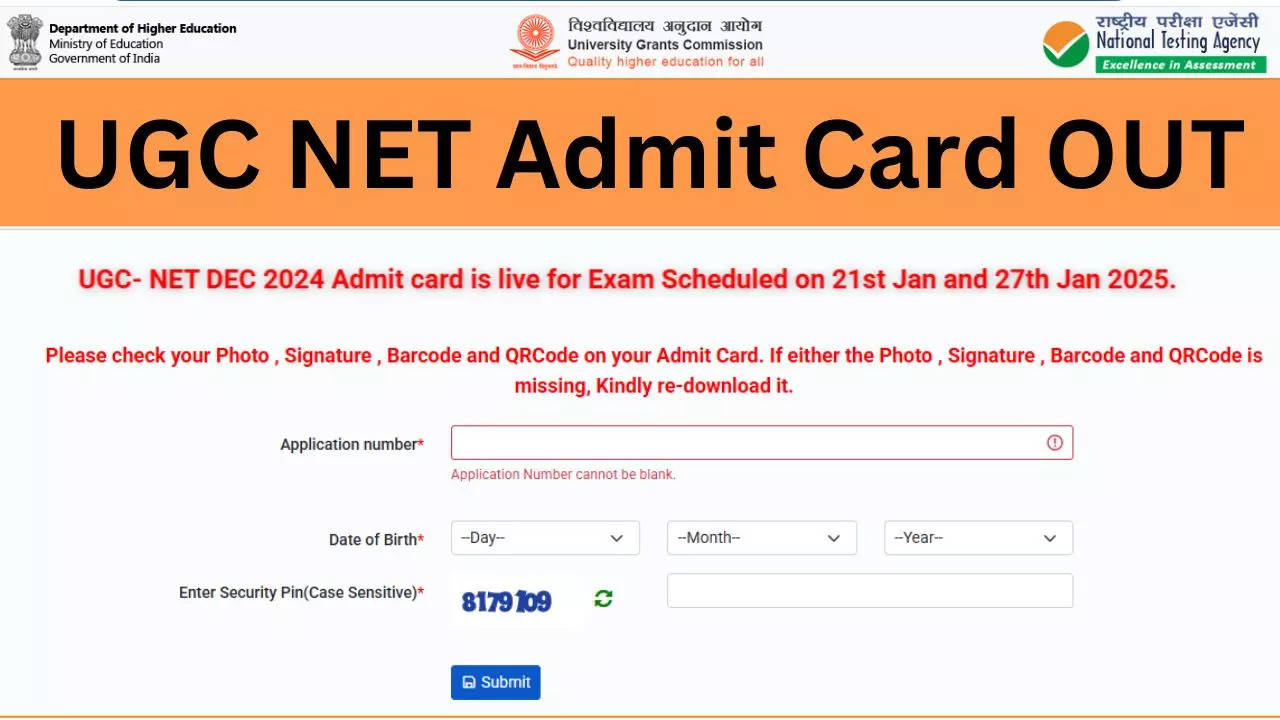 UGC NET Admit Card OUT