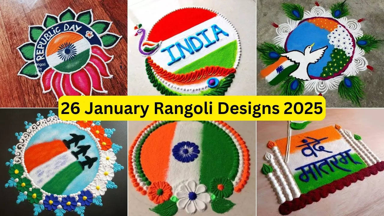 Republic Day Rangoli Designs 2025 Photos, 26 January Ki Rangoli Images