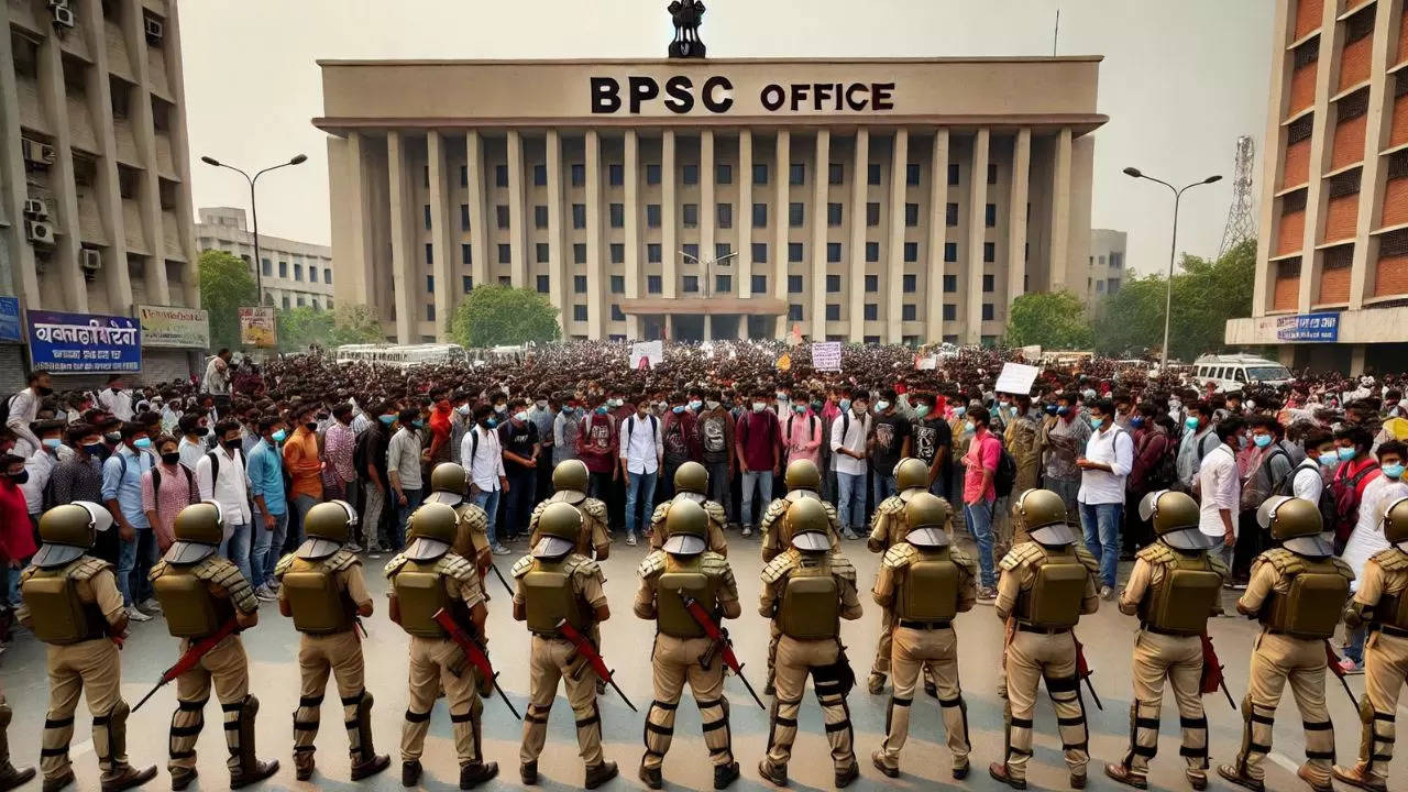 BPSC aspirants protesting in Patna