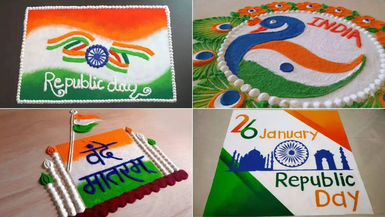 Republic Day Rangoli Design, गणतंत्र दिवस 2025 रंगोली LIVE: गणतंत्र दिवस के दिन खूब सजेगी तिरंगा झंडा वाली रंगोली, देखें चूड़ी और चावल से बनने वाली रिपब्लिक डे रंगोली डिजाइन की फोटो, 26 January Rangoli Designs Image