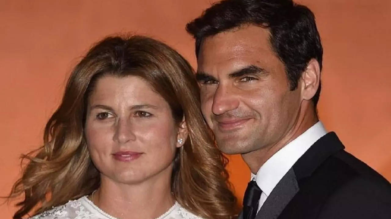 Roger Federer with wife Mirka Federer