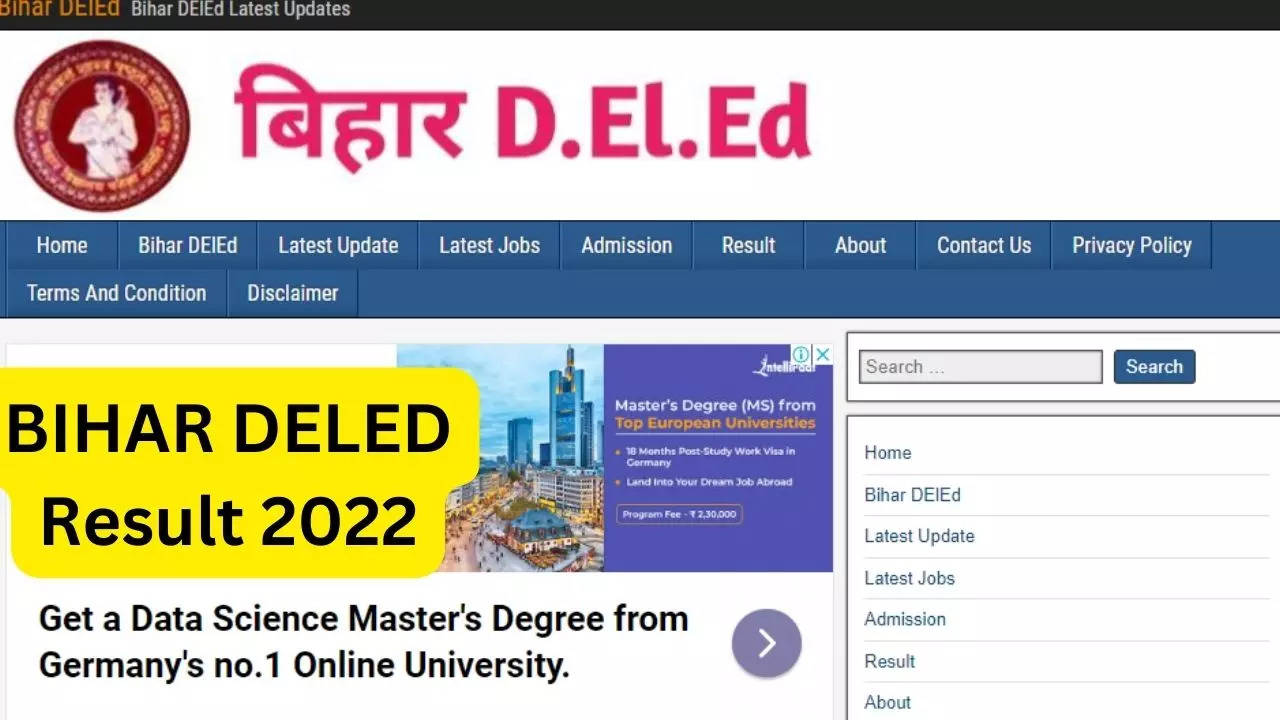 Bhar DELED Result 2022