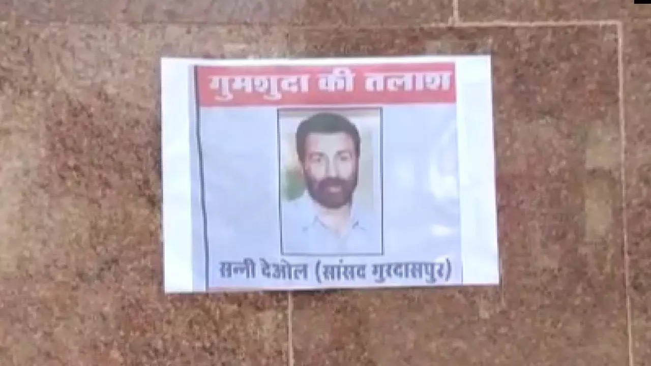 Posters of missing BJP MP Sunny Deol pasted on walls of houses, railway station, vehicles