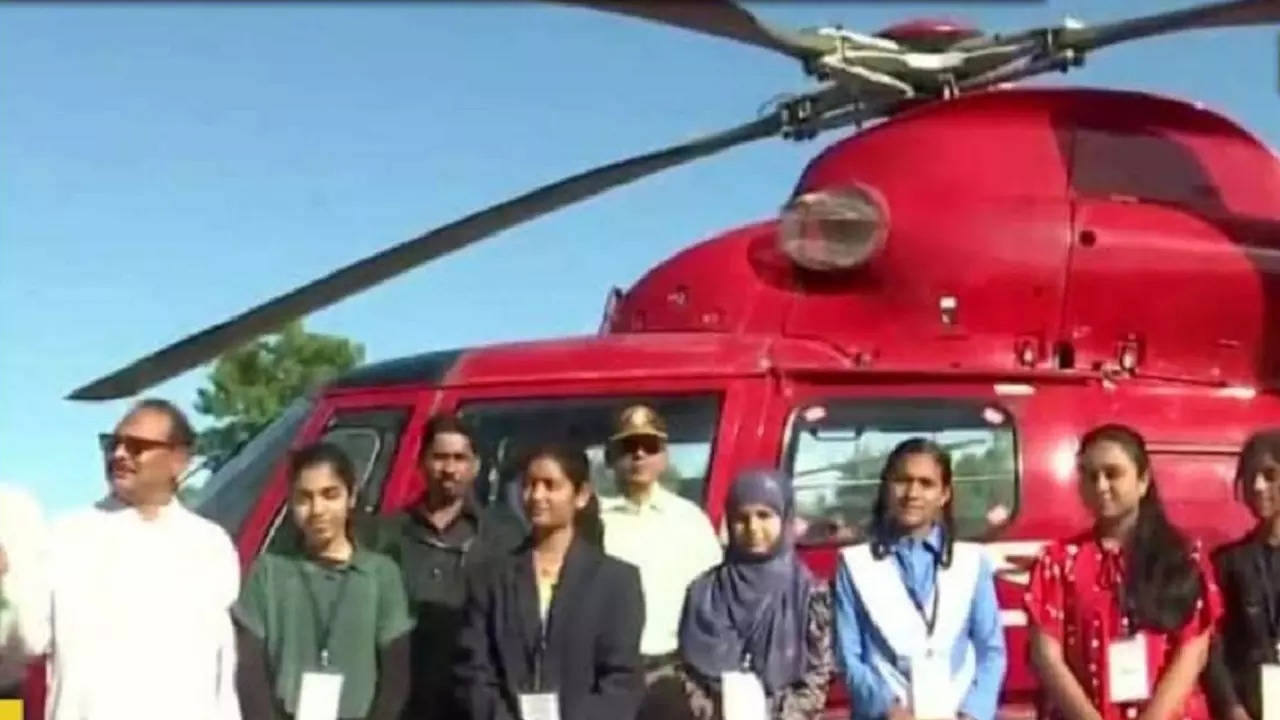 Chhattisgarh students helicopter ride reward