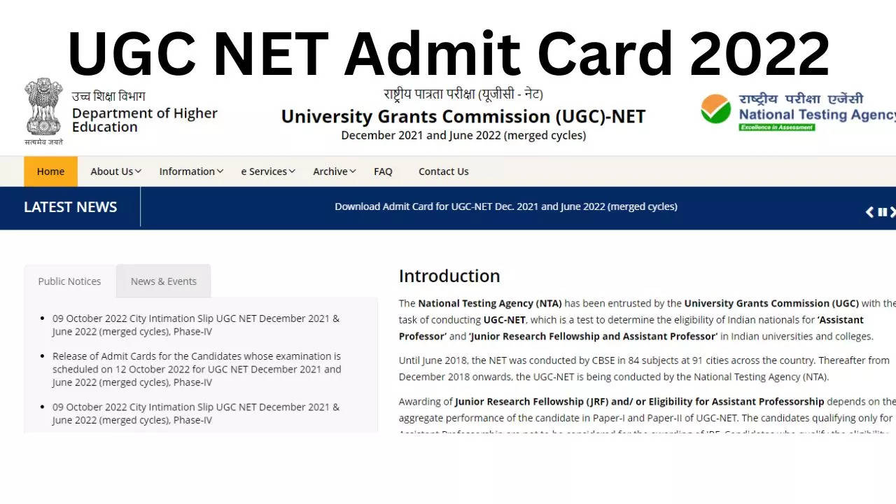 UGC NET Admit Card