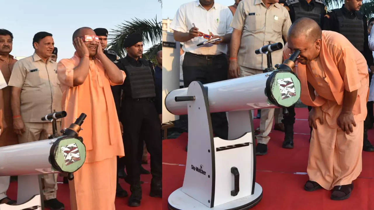 CM Yogi witnesses partial solar eclipse