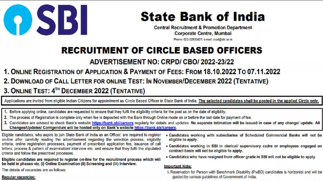 SBI Bharti 2022