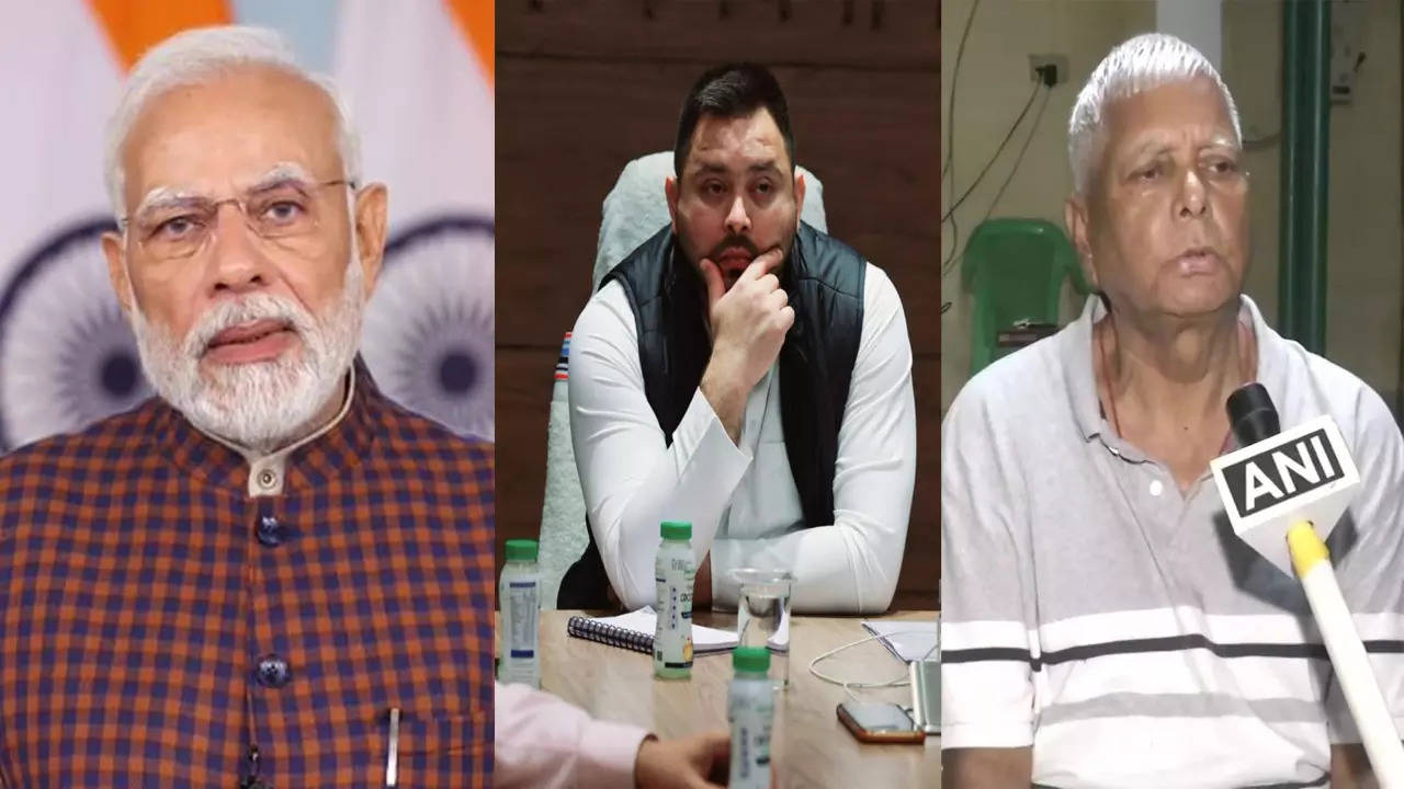 Narendra Modi, Tejashwi Yadav, Lalu Yadav