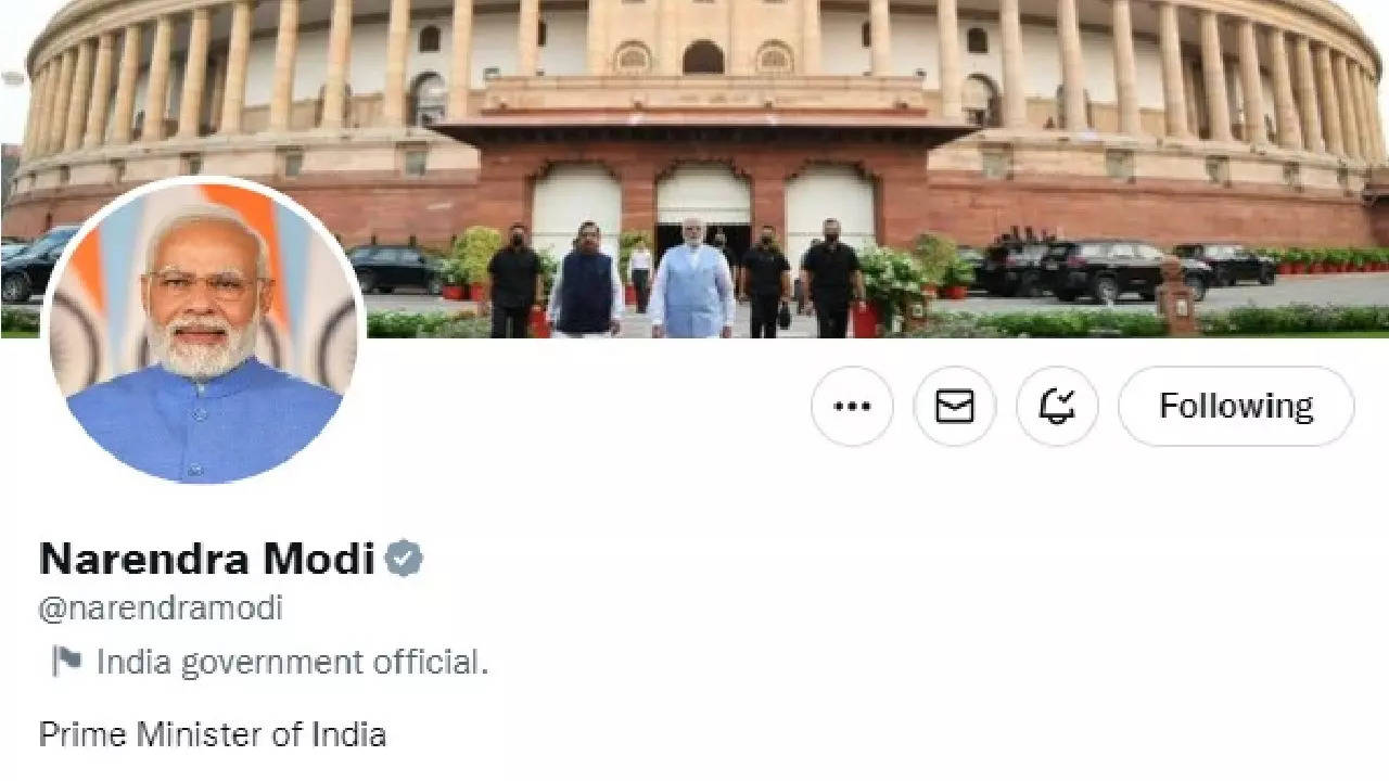 PM Modi Twitter Grey Tick