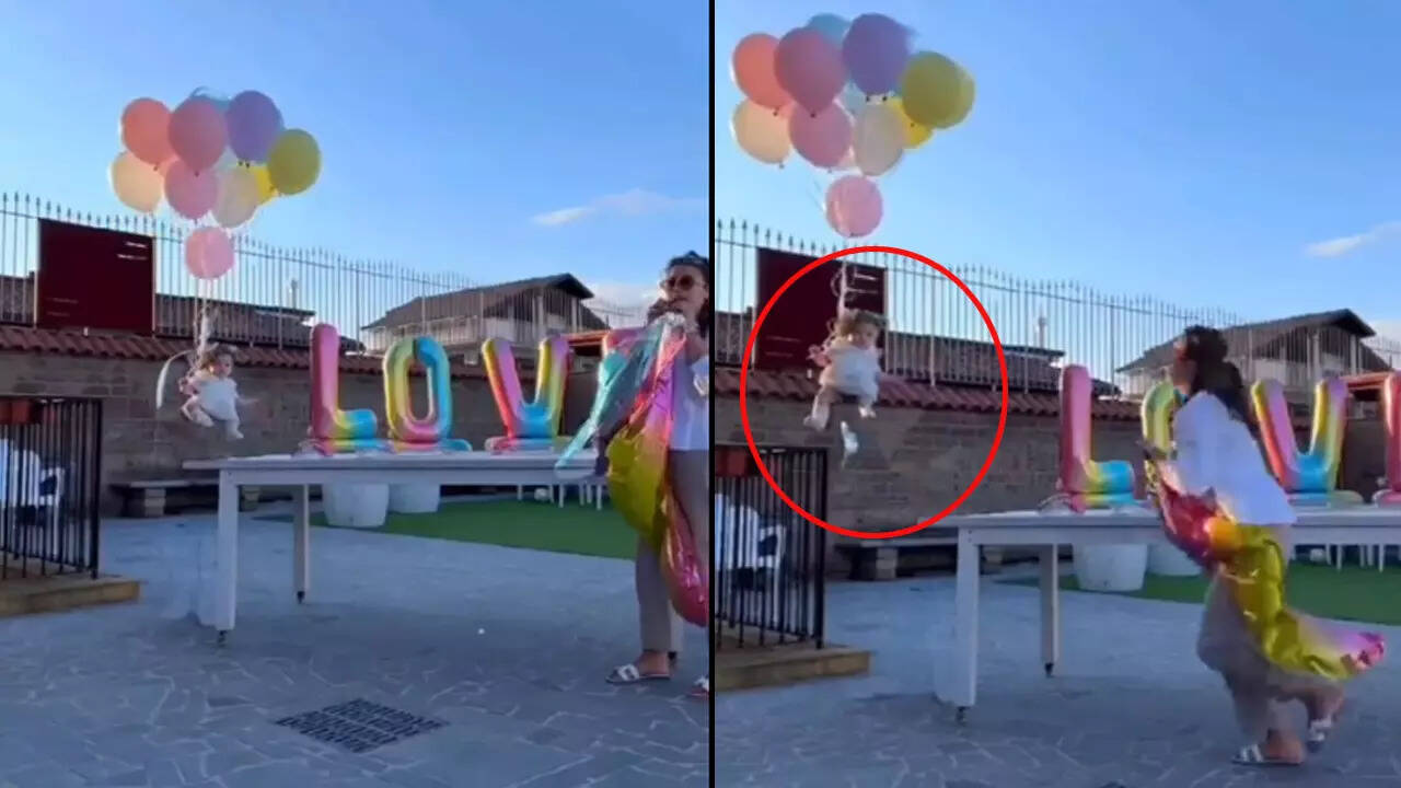 New Year के डेकोरेशन में मस्त थी मां, तभी गुब्बारों के साथ हवा में ...