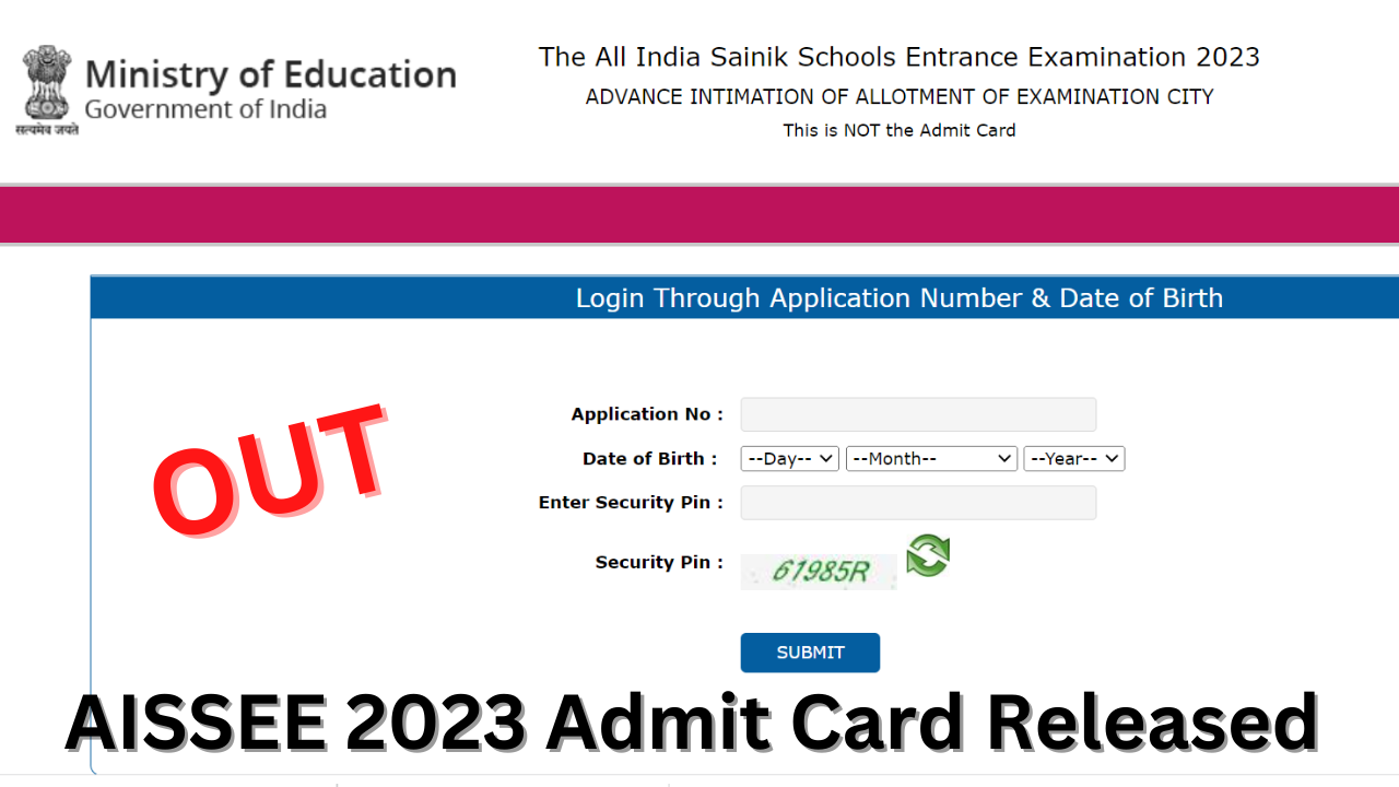 AISSEE 2023 Admit Card Released