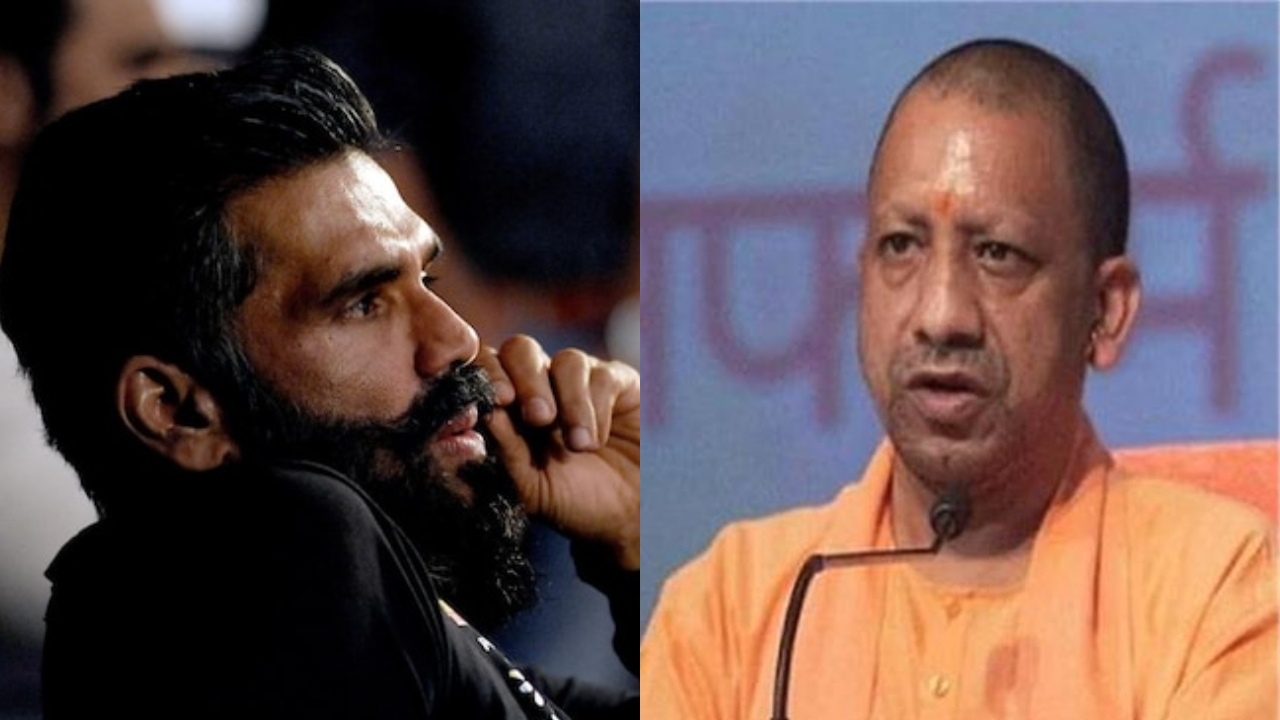 Sunil Shetty and Yogi Adityanath