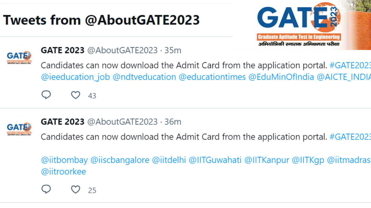 GATE Admit Card Out